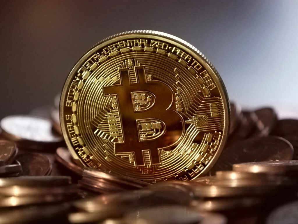 Bitcoin coin representing crypto investment